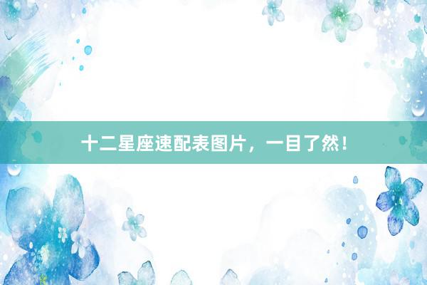 十二星座速配表图片,一目了然!